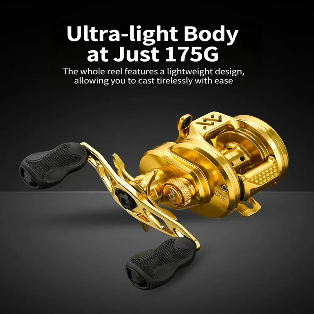 LOONGZE B201MC 175g CNC-gefräste Aluminium Ultraleichte Baitcasting-Rolle Weitwurf-Angelrolle mit Großer Kapazität – Detail 2