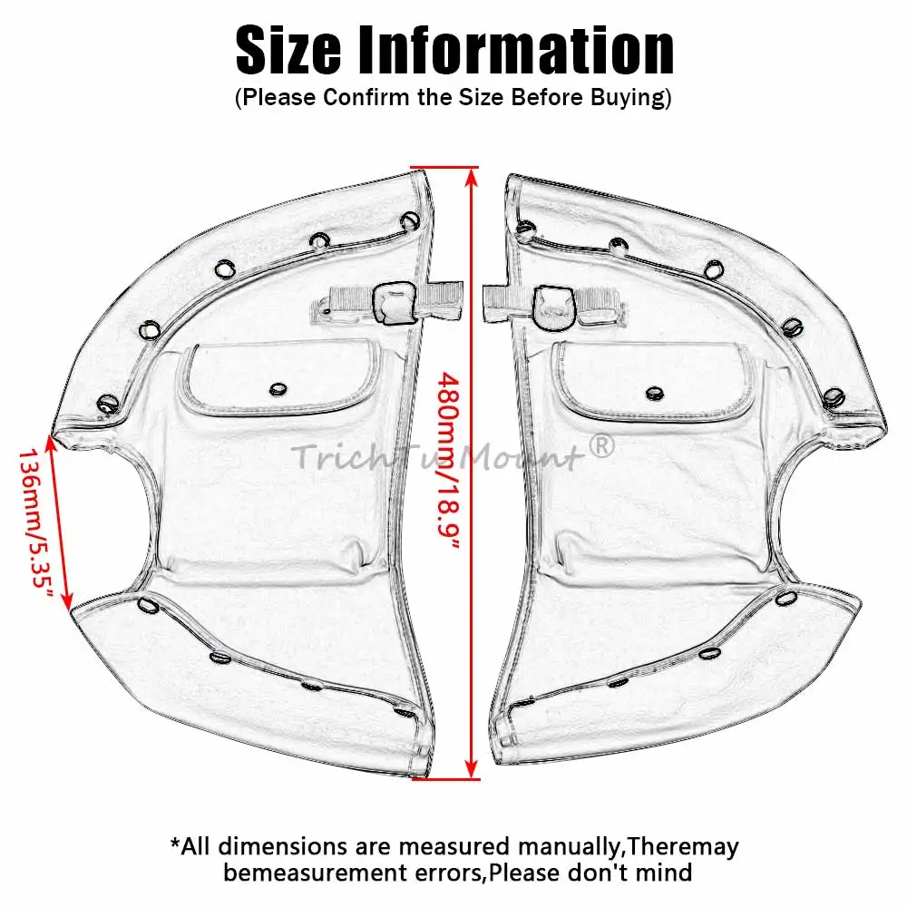 1 Pair Leg Warmer Wind Deflectors Engine Guard Leather Bag Highway Bar Bag For Indian Chieftain Chief Roadmaster  2014 to 2025