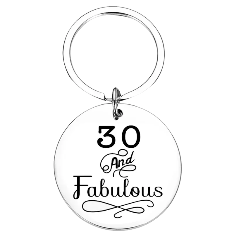 Birthday Keychain Pendant 18th 30th 40th 50th Birthday Gift Key Chains Happy 30th Birthday 30 And Fabulous