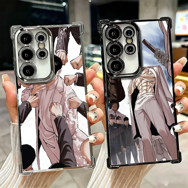 L-Lookism Comics Plating Phone Case For Samsung Galaxy S26 S25 Edge S24 S23 Ultra S22 S21 Plus S20 FE Anti-Fall Protection Cover