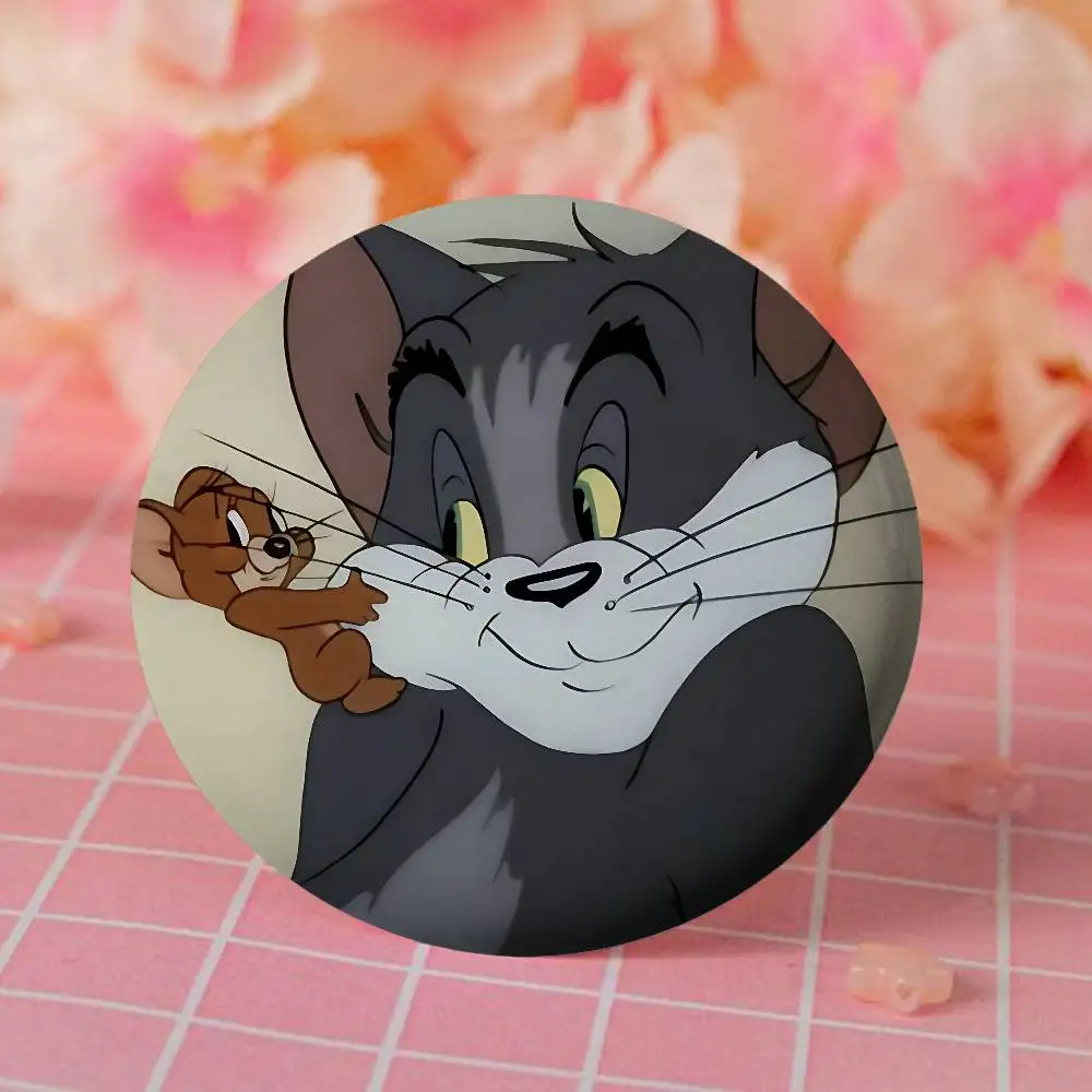 T-Tom And J-Jerry Enamel Pins Handmade Round Brooch L Killer Yagami Light Cosplay Badge Backpacks Jewelry Gifts