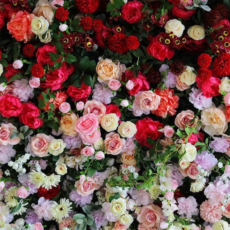 Royal Luxury 5D Cloth Rose Flower Wall Wedding Backdrop Props Rose Hydrangea Curtain Hanging Fabric Floral wall for Wedding