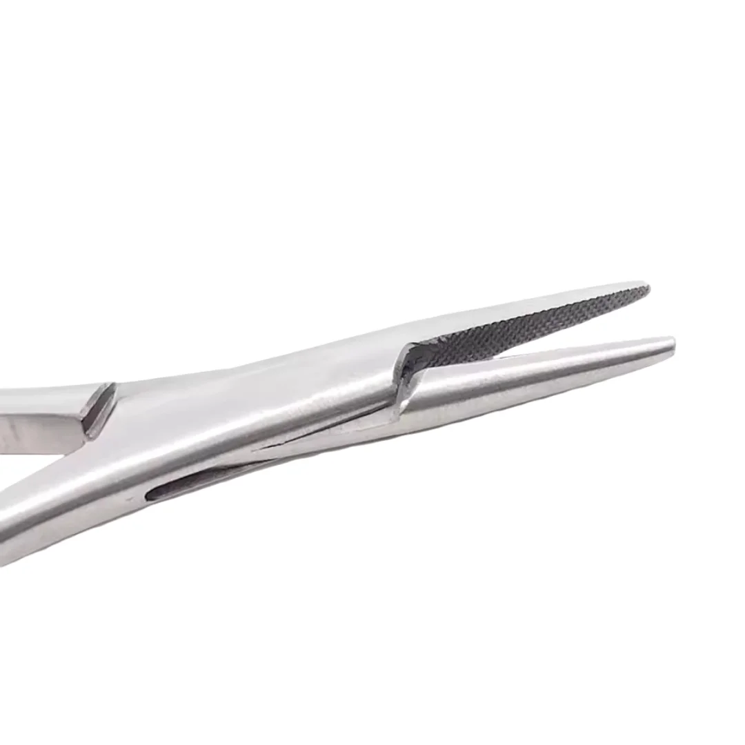 Suporte de agulha tipo extremidade dentária, fórceps tipo anel, suporte de agulha, cabeça reta, portátil, instrumento de odontologia