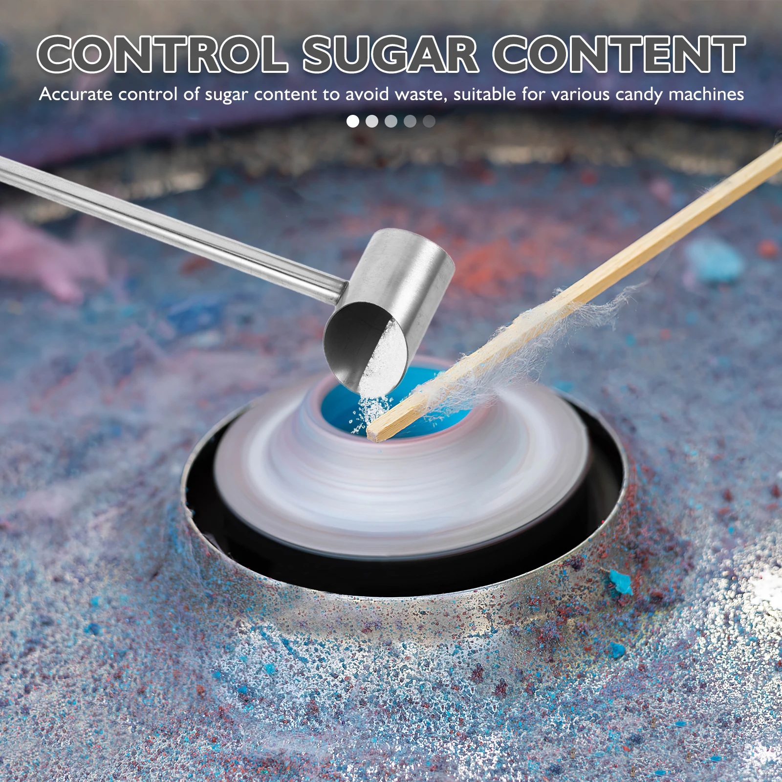 

2Pcs Metal Sugar Scooper for Cotton Candy Making Long Handle Stainless Steel Marshmallow Tool Precise Measurement