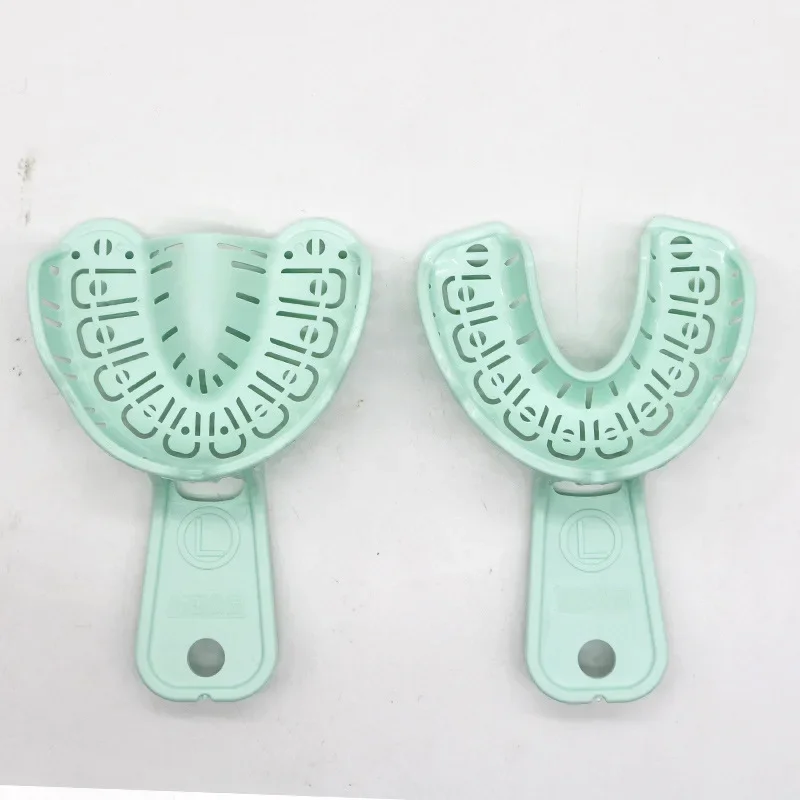 6Pcs/Set Dental Impression Plastic Tray Without Mesh Dentist Tools Dentistry Lab Material Teeth Holder