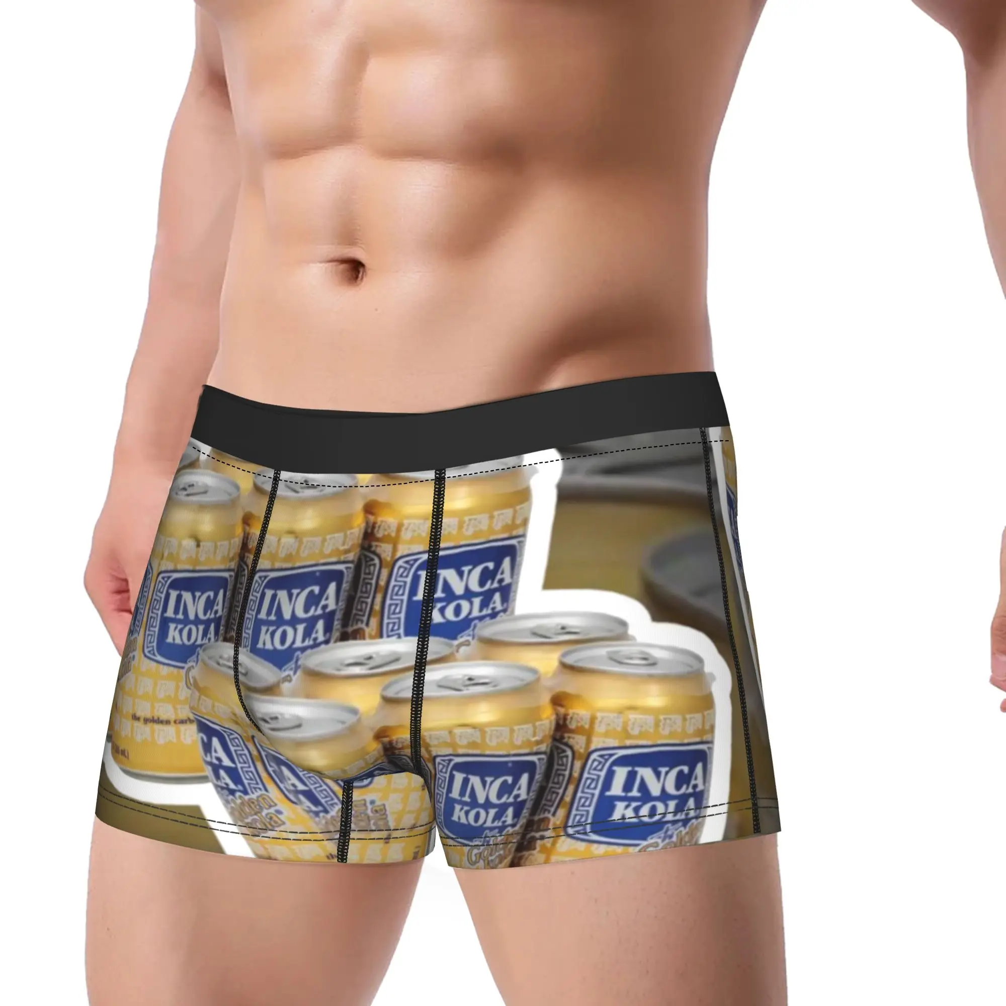 iInca Kola Golden Cans Sticker  iInca Kola Underpants Homme Panties Male Underwear Comfortable Shorts Boxer Briefs