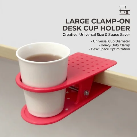 Creative Tableside Cup Holder Clip Clamp Universal Multifunctional Coffee Mug Drink Holder Desktop Tea Accessories Office Desk