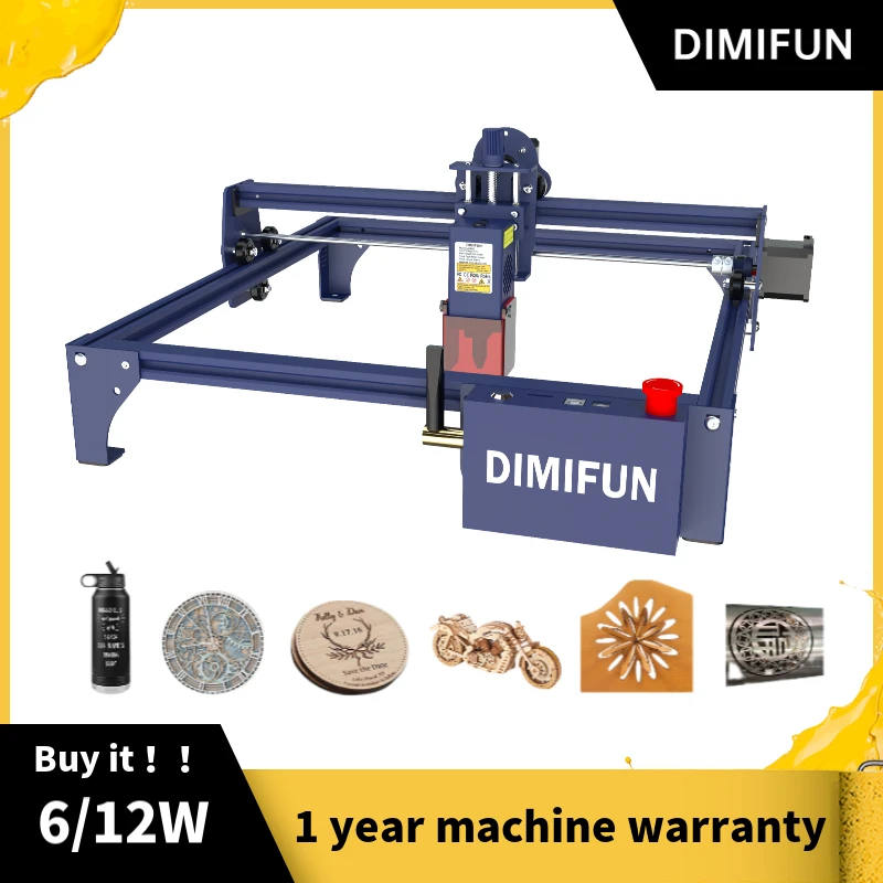 Cheap and powerful——DIMIFUN DM6 6/12W 0.06mm ultra-thin laser engraving machine, acrylic cutting machine working area 330*330mm