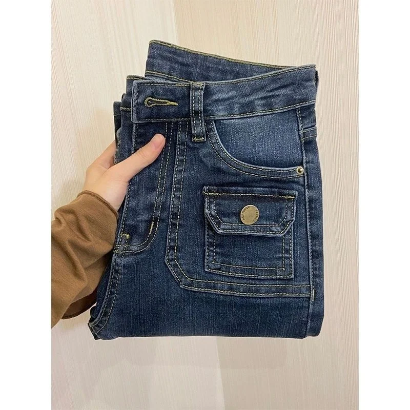 Jeans Vintage donna 2023 pantaloni da donna Denim Streetwear moda coreana abbigliamento femminile Jeans a gamba dritta donna vita alta