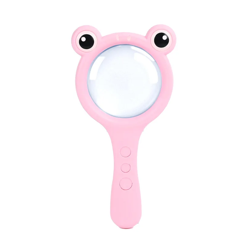 1PC Handheld Magnifier 5X-10X with Non-Slip Cute Cartoon Animal Design Magnifying Glass for Science Education And Experiment Toy