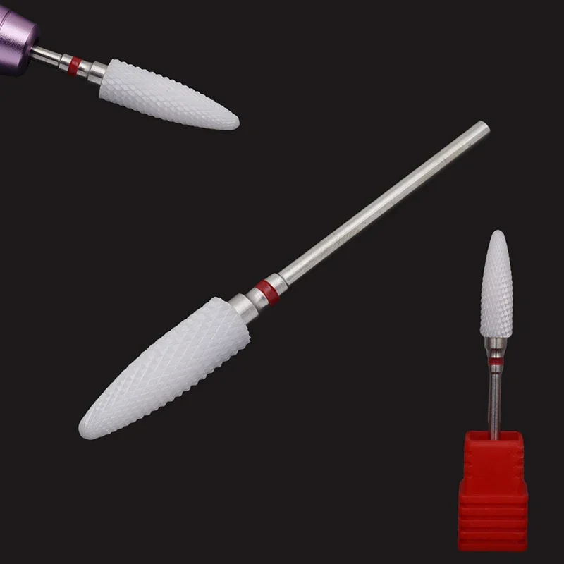 من السهل مسمار أظافر سيراميك مثقاب الخشب 3/32 "قم لدغ دوارة ل مانيكير باديكير الحفر الكهربائية اكسسوارات أدوات الأظافر قطع الطحن