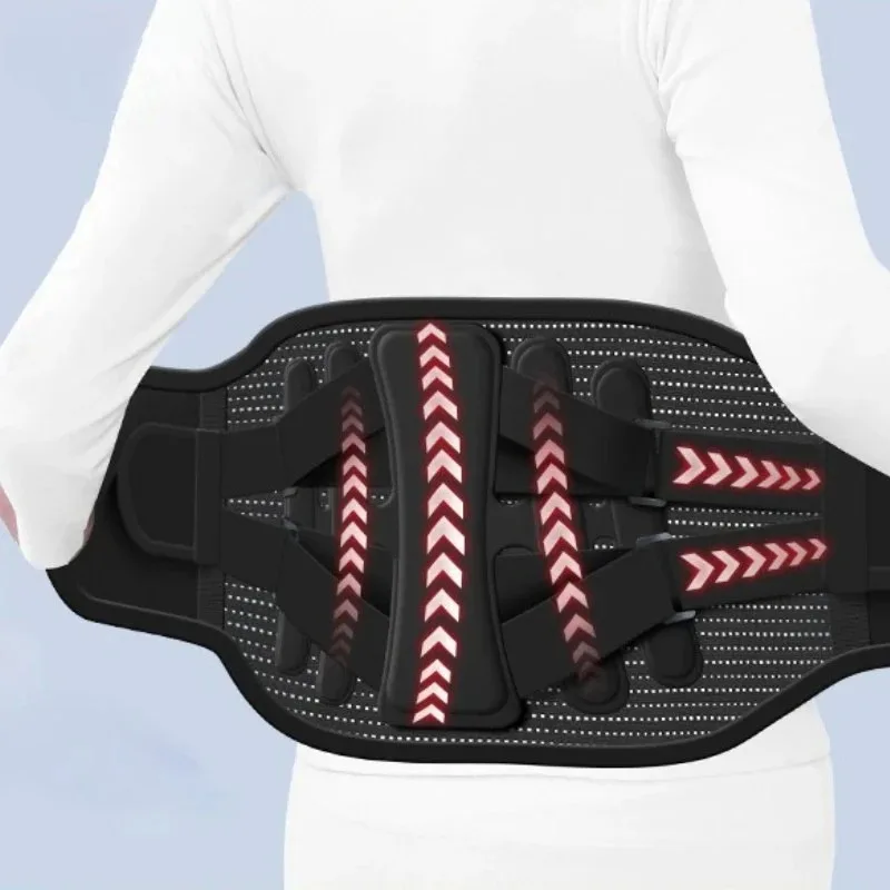 

Пояс для поддержки поясницы, дышащий корсет для спины с подкладкой, для облегчения боли при грыже диска, ишиасе, сколиозе, с регулируемыми ремнями