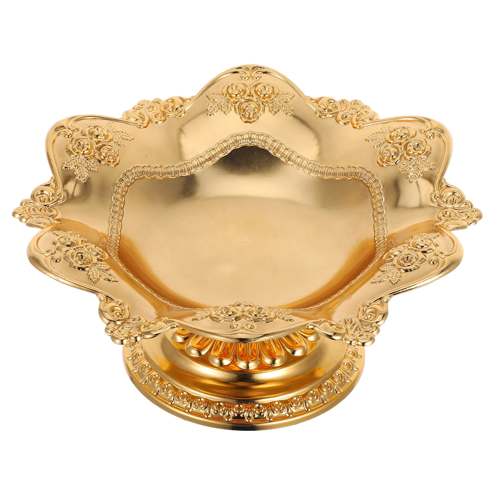 

Elegant Lotus Tray Decorative Iron Dessert Snack Dish Glazed Vintage Design Offering Temple For Kitchen Counter