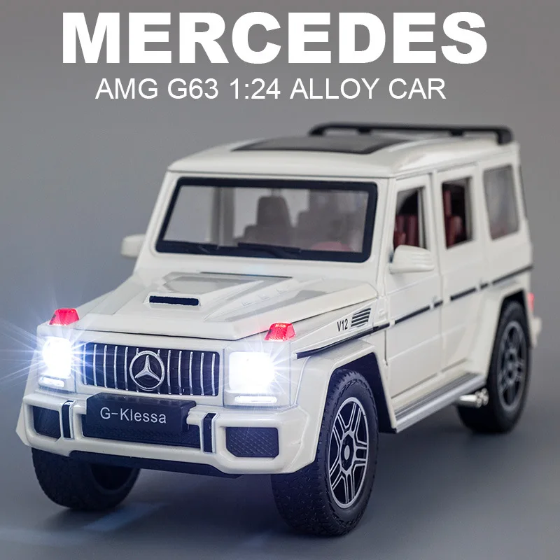 

Hot selling 1:24 Mercedes Benz G63 simulation car alloy model off-road vehicle boy gift toy collection ornament