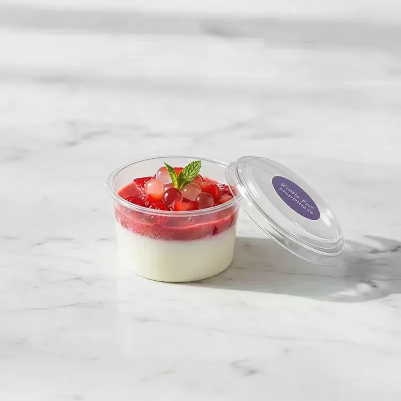 50Pcs 150ML Disposable Plastic Pudding Cups With Lids Ice Cream Cake Disposable Cups Party Packing Dessert Cups