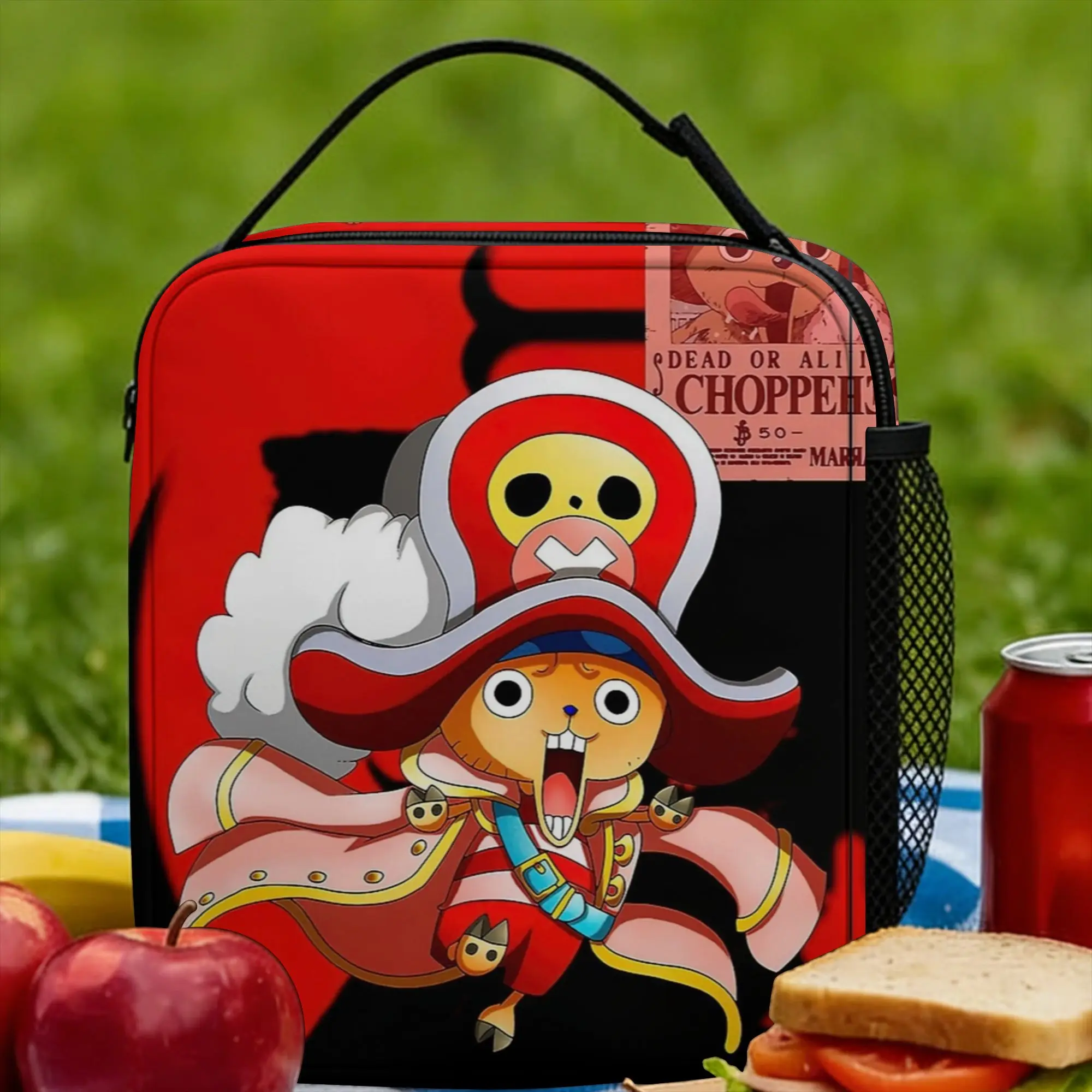 

Термосумка для обеда Tony Tony Chopper, многоразовая, контейнер для еды, большая сумка-тоут для ланча с изображением Луффи, аниме-тематика, сумка для еды