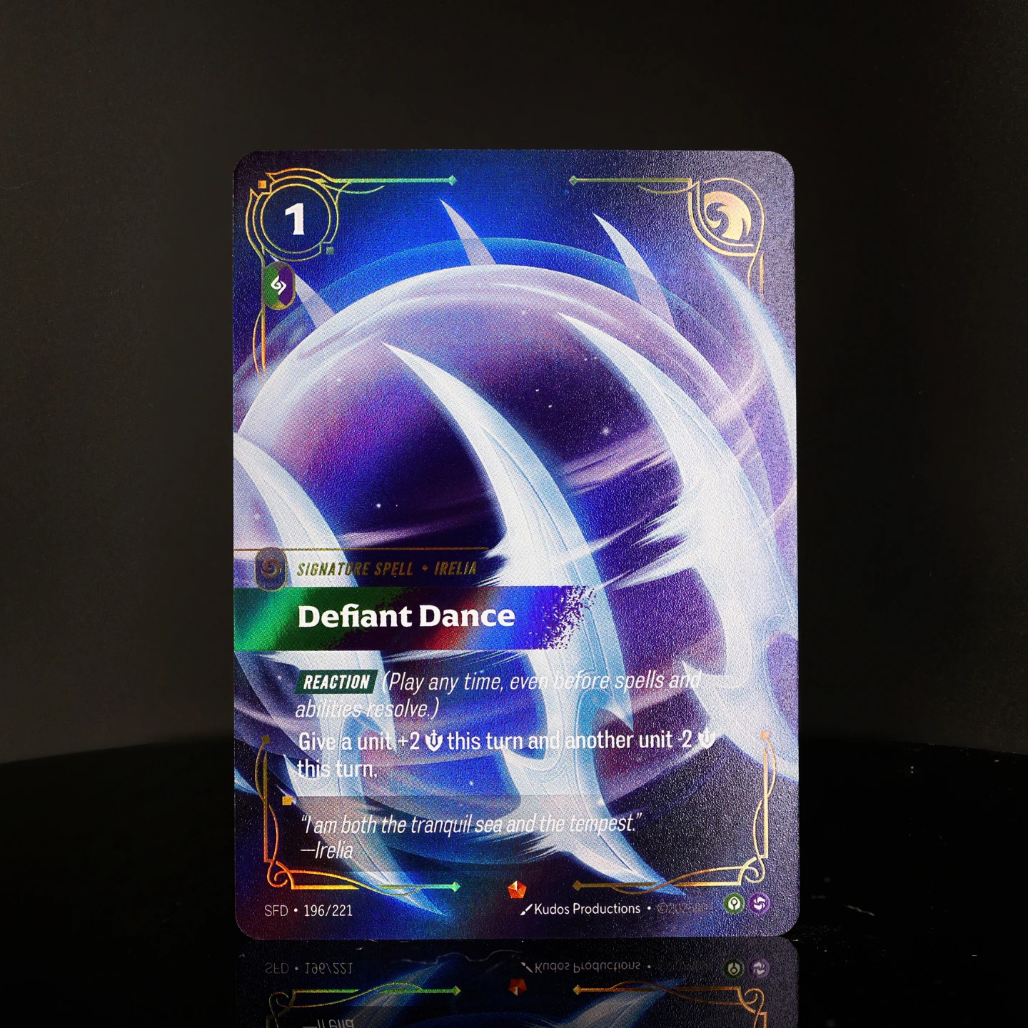 Conjunto de 3 Cartas Colecionáveis Anime SFD-196 LOL Riftbound Signature Spell Card com Textura em Folha Metálica