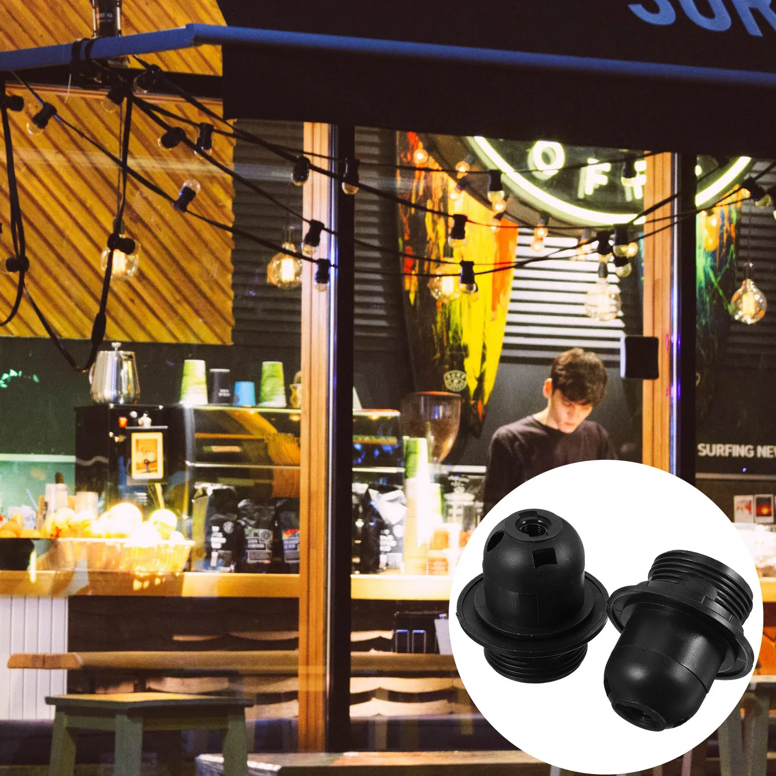 6 قطعة E27 لمبة المقبس حامل صلابة عالية البلاستيك تركيب المصابيح أجزاء سهلة التركيب لغرفة الطعام مكتبة الصناعية #3