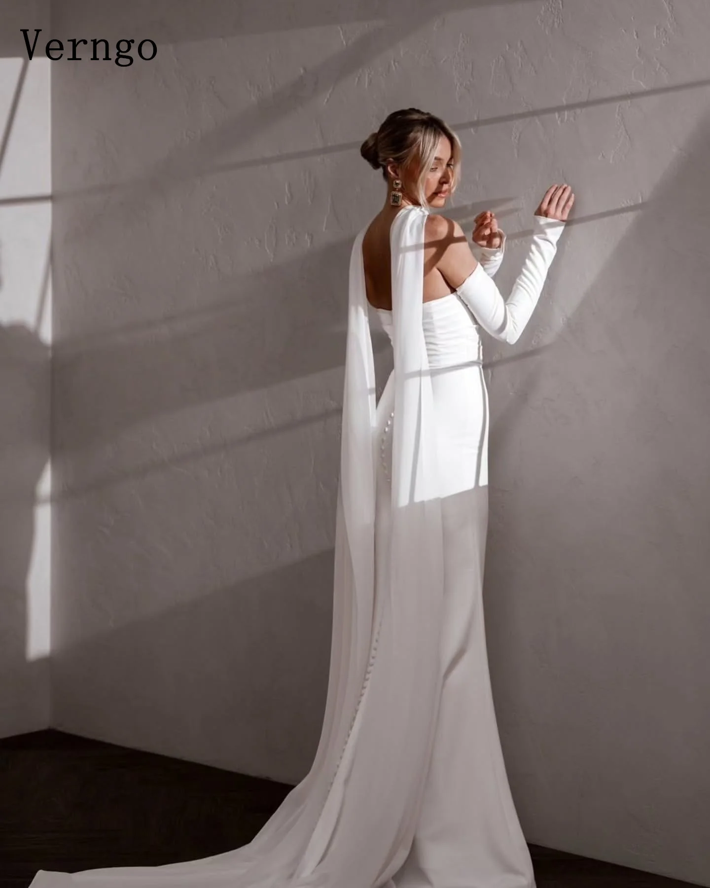 Verngo – robe de mariée Beige, sans bretelles, ligne A, avec traîne, robes de bal élégantes pour femmes, personnalisées