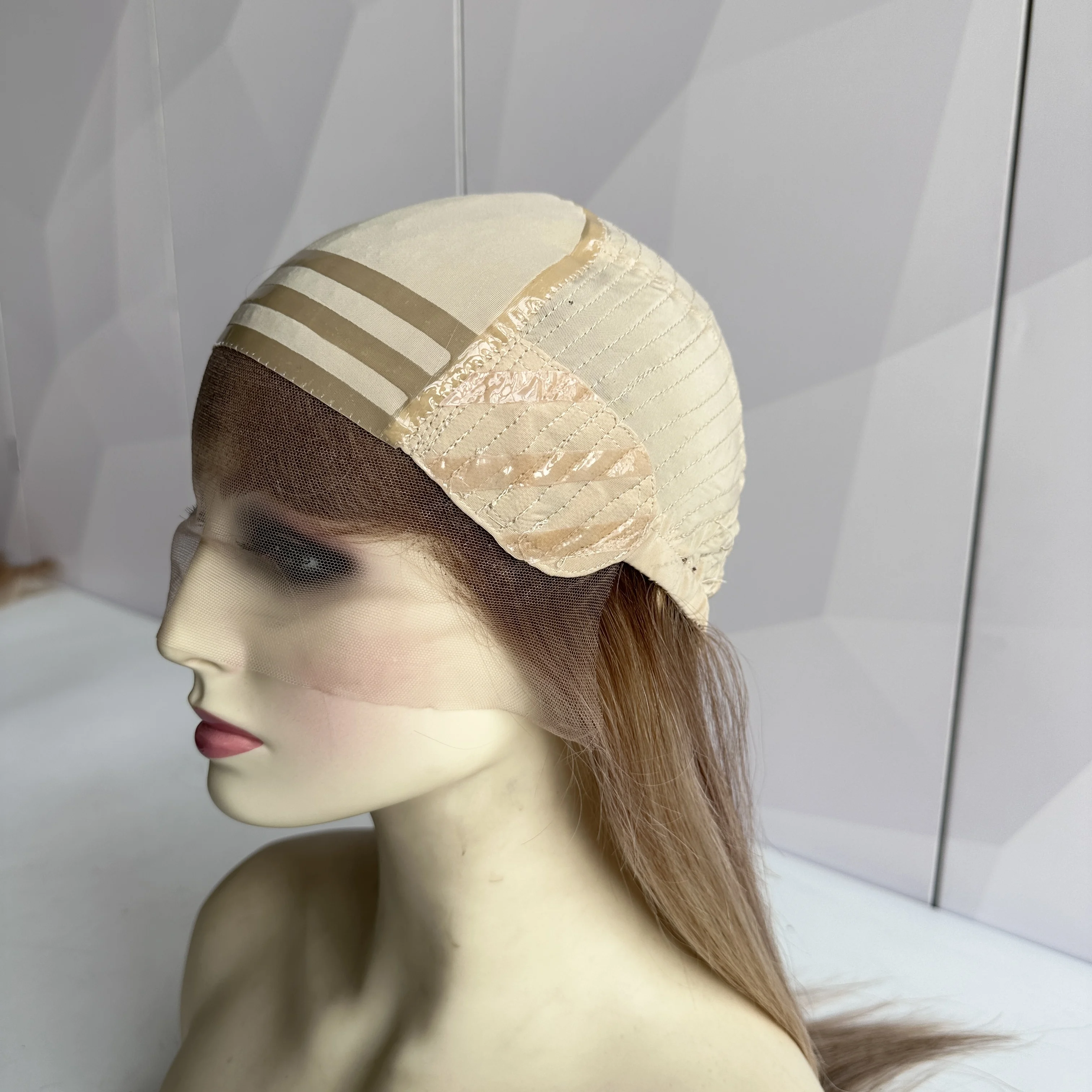 

Stock Balayage Color Blonde Highlight Ice Silk Seamless Silicone Medical Lace Wig Glueless Wig Cap