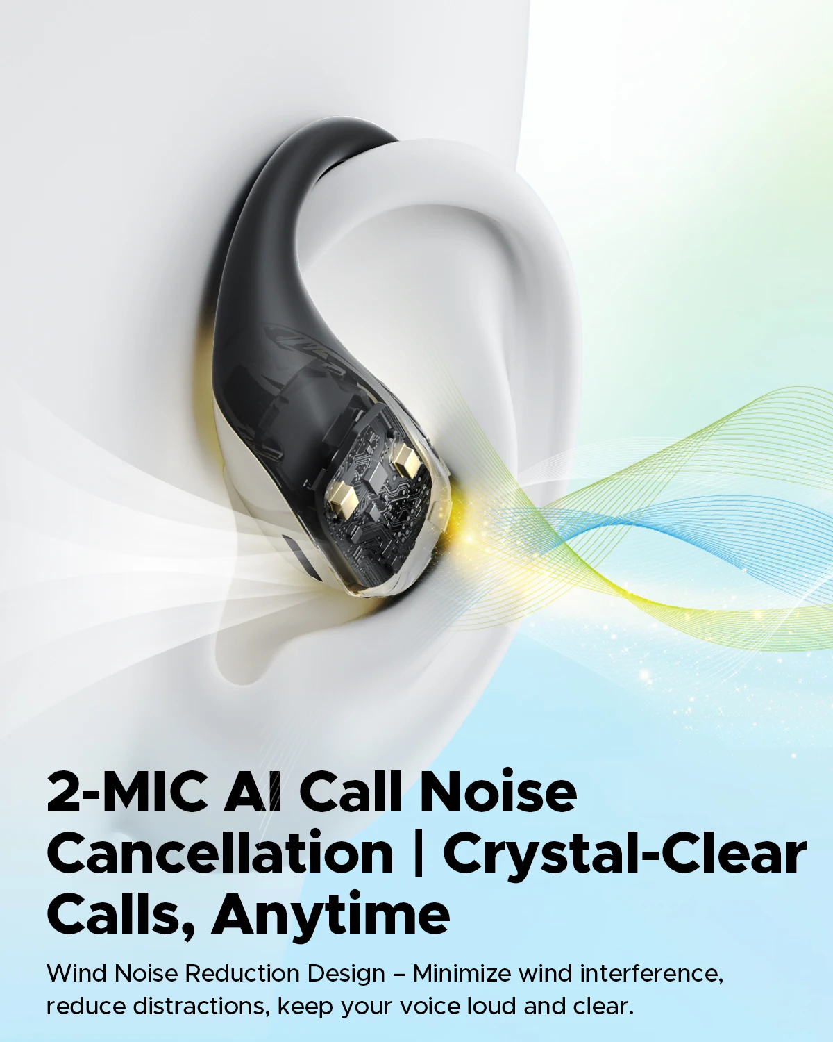 SoundPEATS Chasers سماعات أذن مفتوحة بلوتوث 5.4 سماعات أذن لاسلكية مع ANC مفتوح، صوت محلي، صوت LDAC عالي الدقة، IPX5، 35H