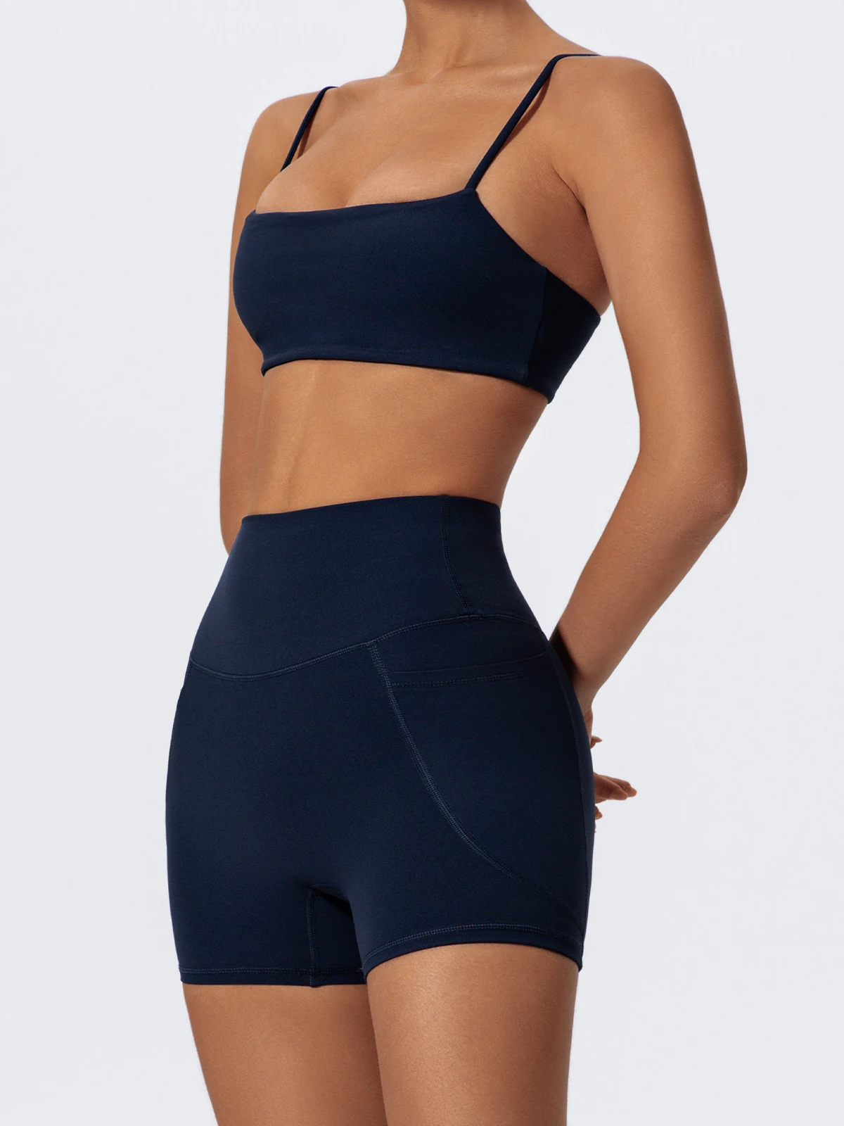 Sommer Damen Zweiteiliges Fitness-Set, Sport-BH und Shorts, Schnelltrocknende Yoga-Kleidung, Sport-BH-Anzüge – Detail 10