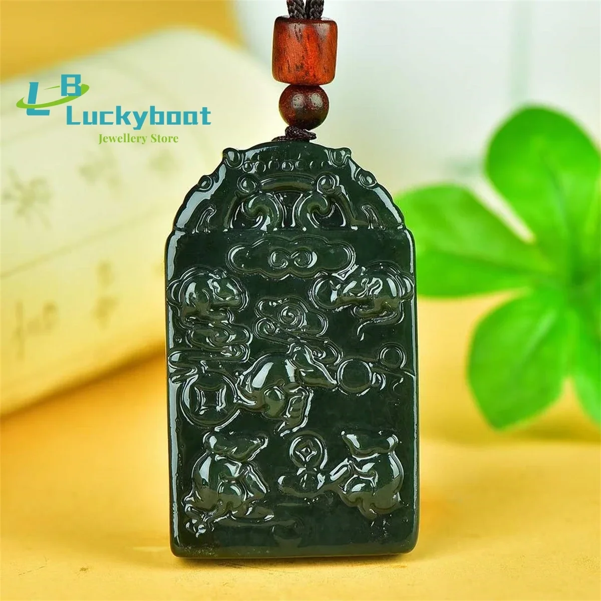 

Natural Hetian Qingyu Five Rat Fortune Pendant Simple and Personalized Exquisite Fashion Versatile for Men and Women