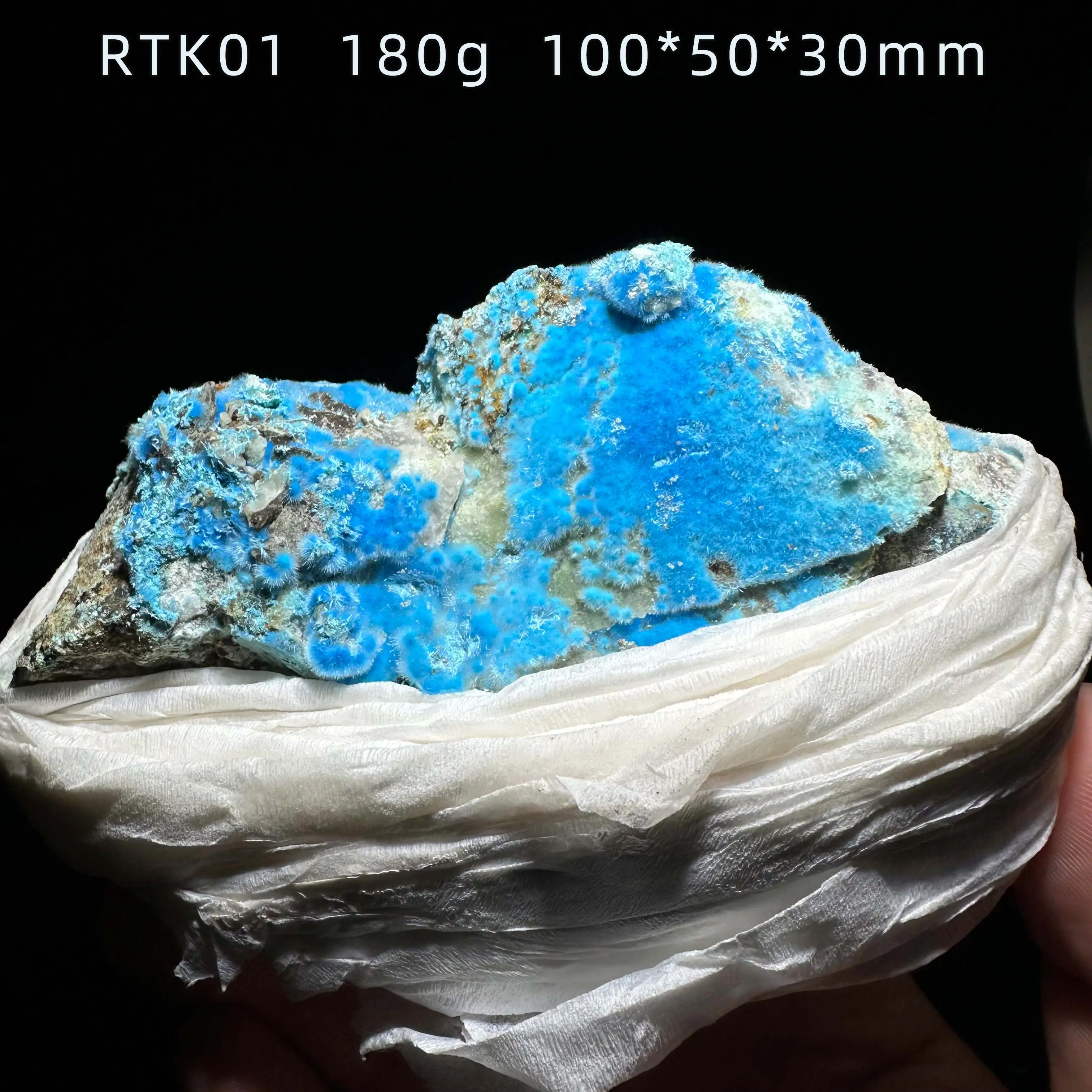 Natural Raw Fluffy Cyanotrichite Mineral Specimen Quartz Healing Stone Home Decor Rock China GuiZhou