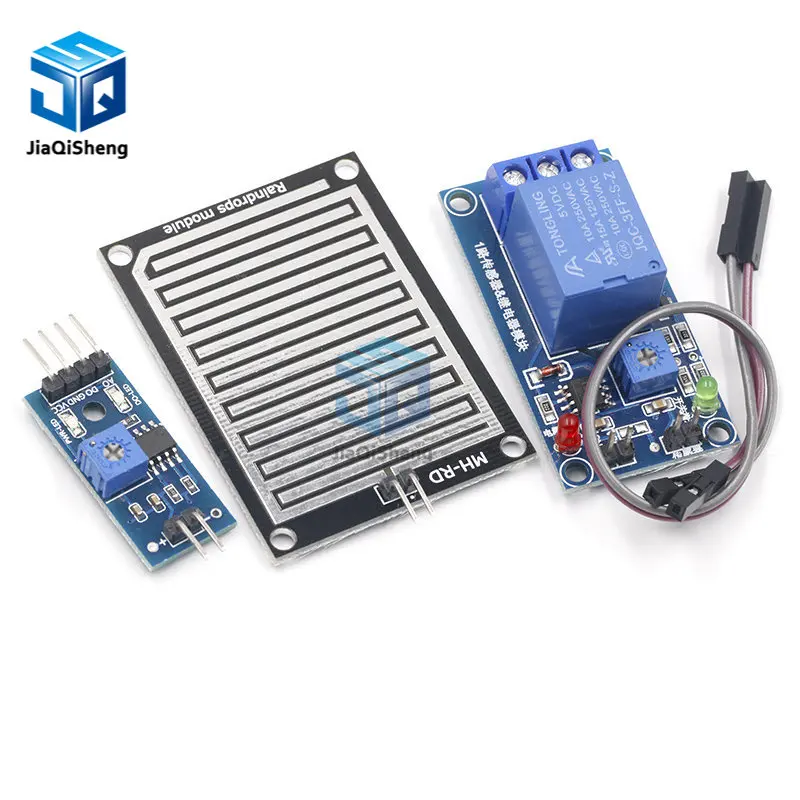 Rain water sensor module + DC 5V 12V Relay Control Module Rain Sensor Water Raindrops Detection Module for Arduino robot kit