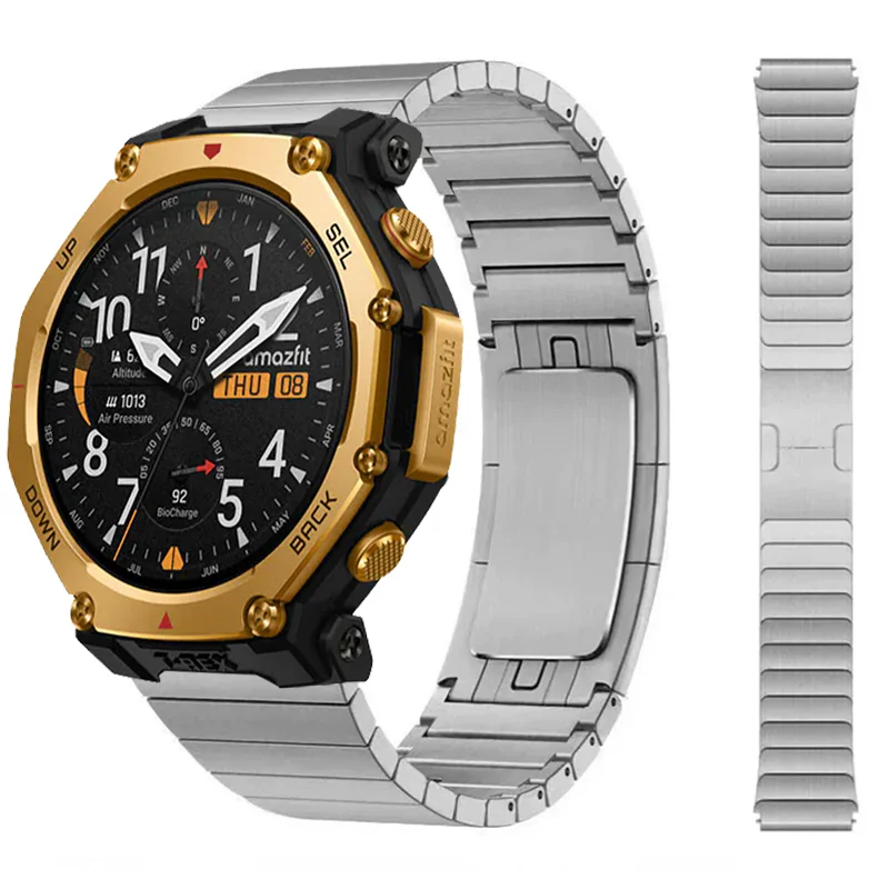 

Металлический ремешок 22 мм для Amazfit T-Rex3 Pro 48 мм/Balance 2-1/Bip, ремешок из нержавеющей стали для Huawei Watch GT6-5-4 46 мм, аксессуары