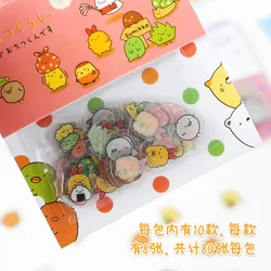 80 Pcs/bag Japanese Stationery Stickers Cute Cat Sticky Paper Kawaii PVC Diary Bear Sticker for Decoration Diary