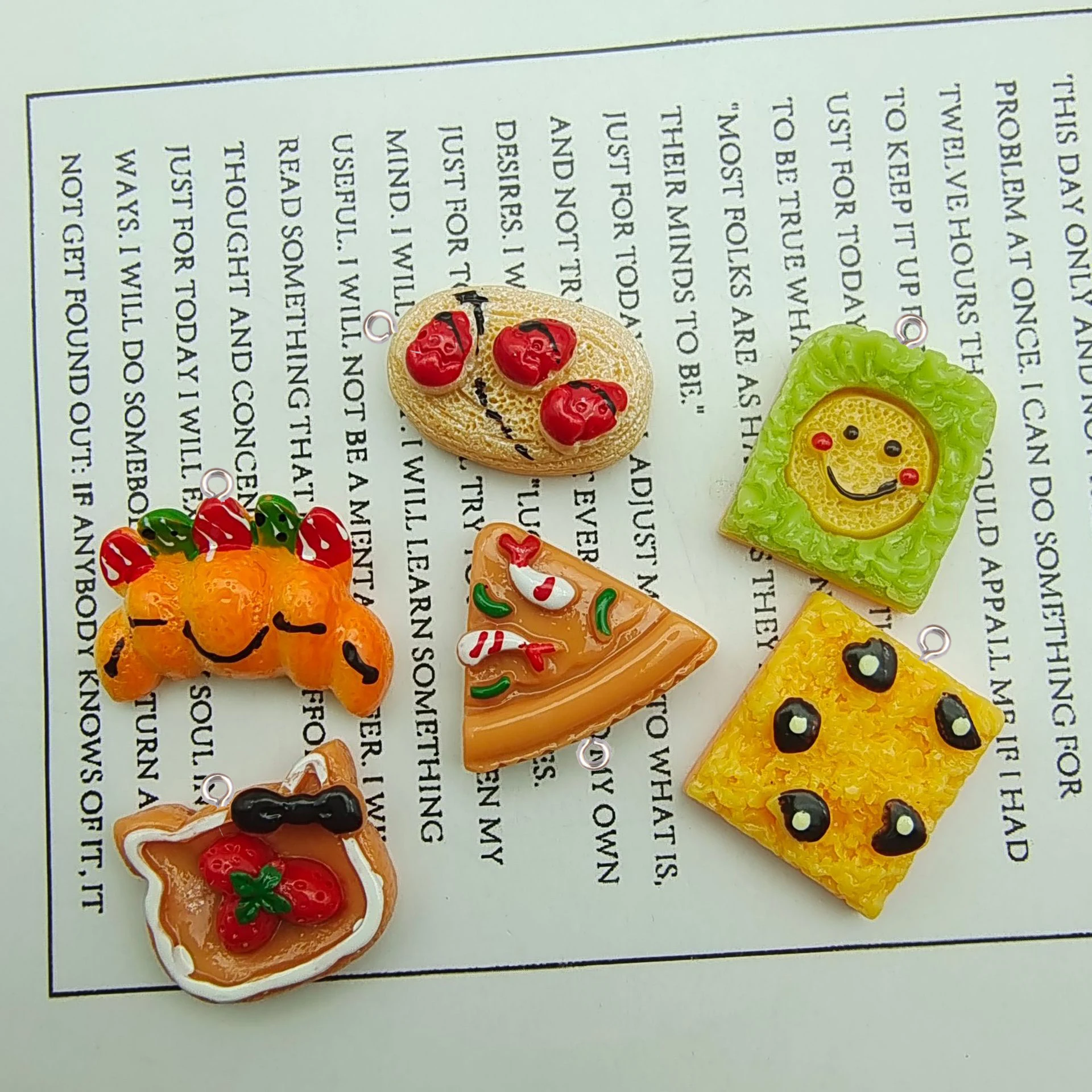 100pcs  Resin Simulation Food Cake Charms For Earring Bracelet Keychain Pendant Accessory Phone Case Filler Jewelry Make