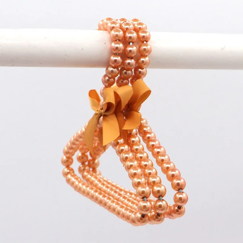 Ribbon Bowknot Clothes Hangers Faux Pearl Bow Clothes Hangers Hook for Pet Dog Cat Children Kids Women Baby Space Saving hooks