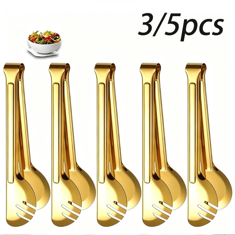 3/5pcs semicircular kitchen clips, stainless steel food clips, salad bread cooking banquet utensils.