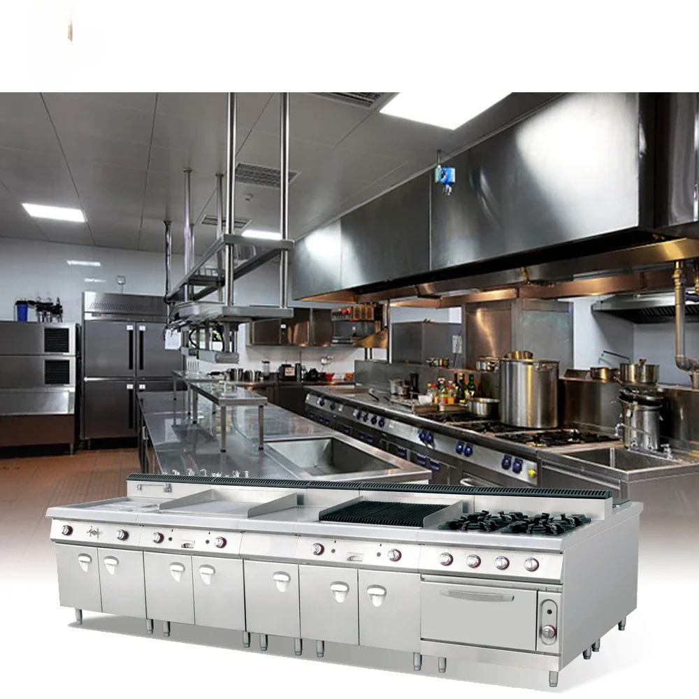 One-stop Solution Hospitality Kitchen Design Food Service Equipment Heavy Duty Commercial Kitchen Stainless Steel Exhaust Hood