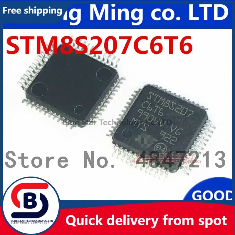 Free Shipping 10pcs/lots STM8S207C6T6 STM8S207C6 STM8S207 LQFP-48 IC In stock!