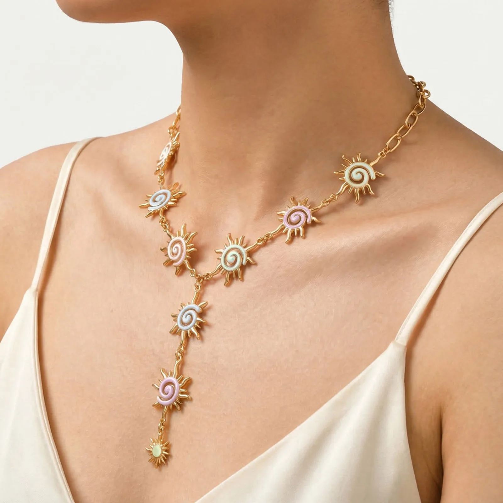 Women Stainless Steel Y Necklace Chain Necklace gold color Fashion Jewelry Trendy Minimalist Daily Wear Party Gift for Women Men