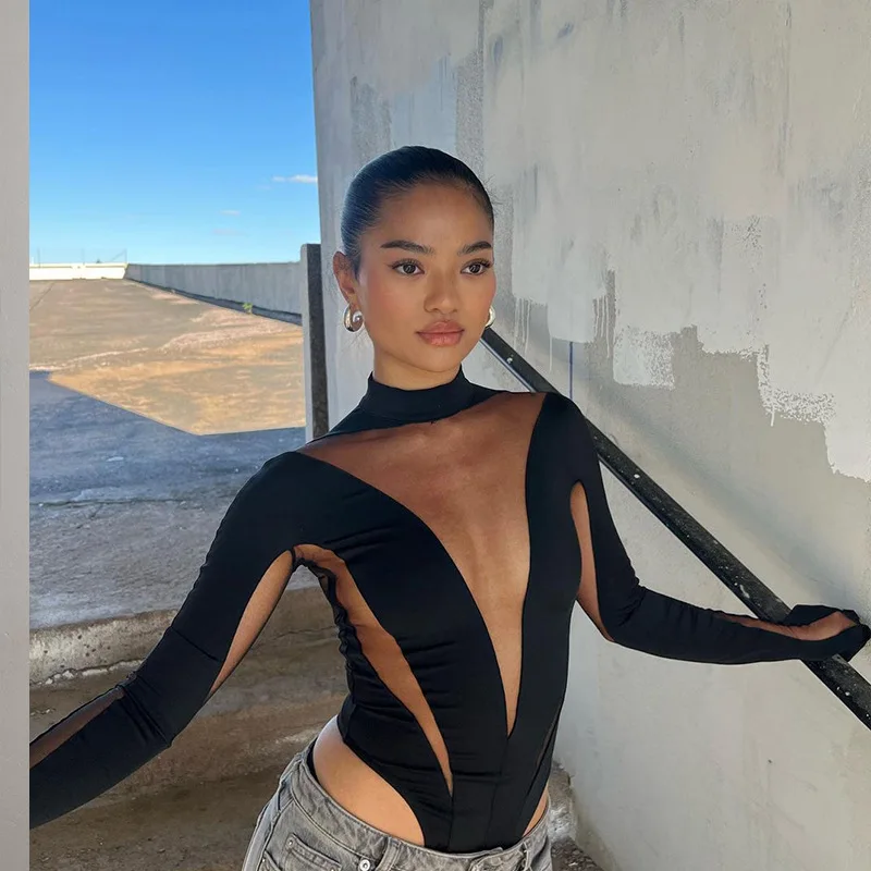 ชุดจั๊มสูทขายาวรัดรูปเอวสูงสไตล์ลำลองเซ็กซี่สำหรับผู้หญิงช่วงฤดูร้อน ผ้าโพลีเอสเตอร์