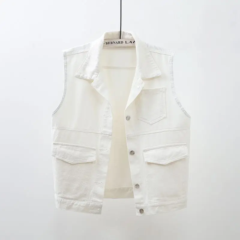 2024 Women's New All-Matching Short White Denim Jacket