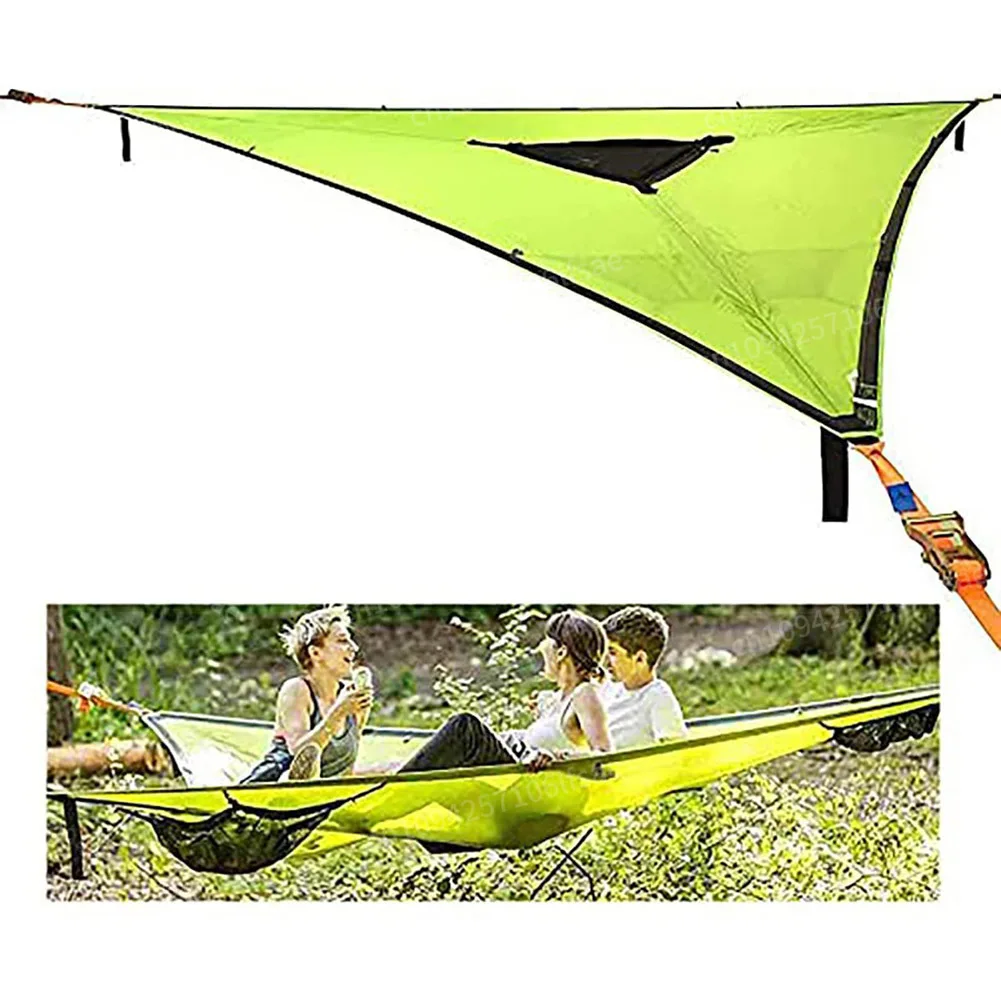 Outdoor Triangle Hammock Hanging Anti-Rollover Camping Triangle Bed Wear Resist Hanging Tree Sleep Hammock For Hiking Travel New