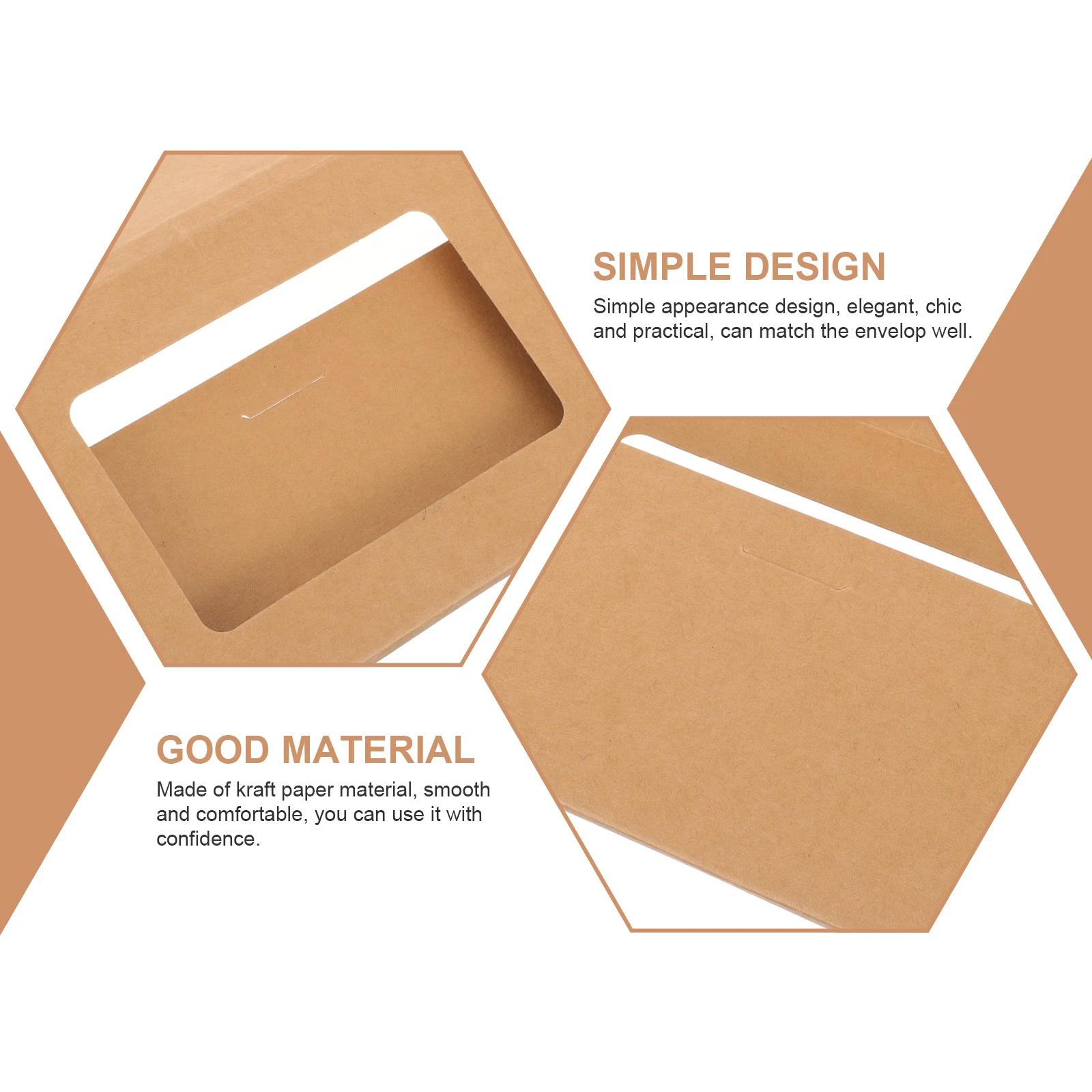 

10Pcs Open Window Postcard Box Kraft Paper Envelop Case for Invoice Statement Letter Packing Storage Organization