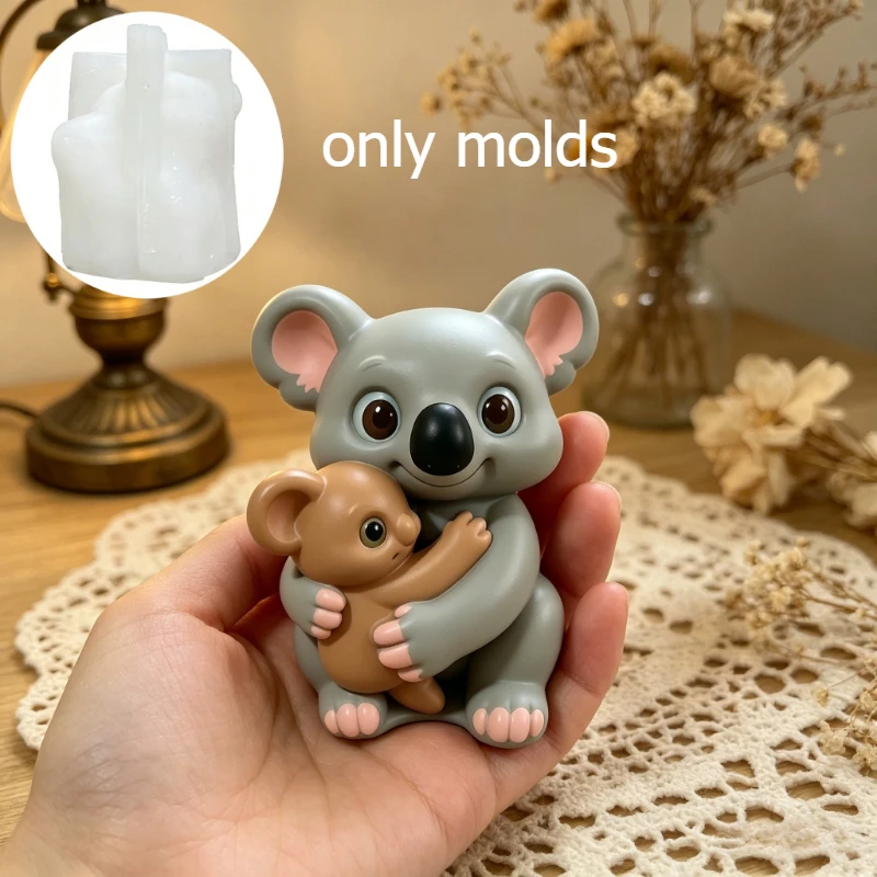

1PC Koala Holding Baby Koala Silicone Mold, DIY Cartoon Animal Mold for Aromatherapy Candle