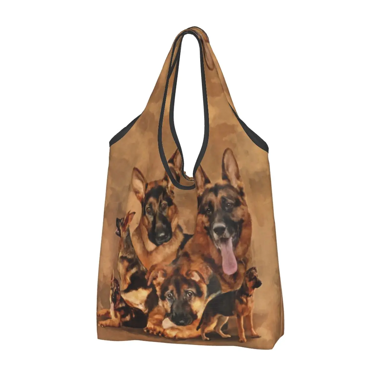 

Сумка для покупок Kawaii для немецкой овчарки, сумка для покупок на заказ, сумка-тоут через плечо, вместительная Портативная сумка для влюбленных домашних животных