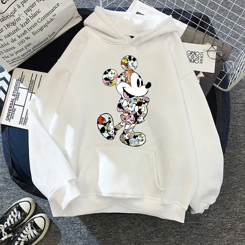 Sudaderas con capucha de Minnie y Mickey Mouse para mujer, Tops de dibujos animados, sudaderas de manga larga, ropa Mode Mit Kapuze