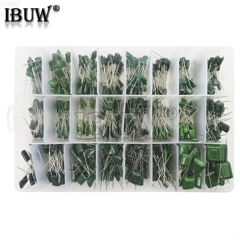 

660PCS/lot 24Value Capacitor kit 100V 2A221J to 2A474J Polyester Film Capacitor Assorted Kit 0.47nF 0.68nF 1nF 2.2nF Capacitors