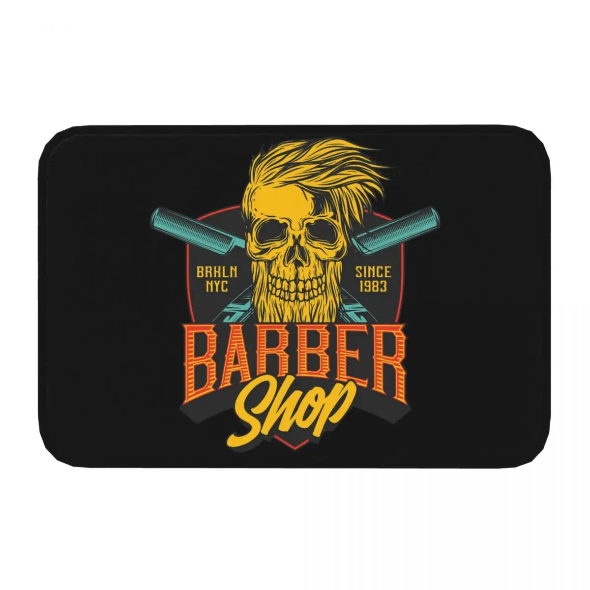 Cool And Funny Barber Design Bathroom Mat Gentlemen Barbershop Skull Doormat Living Room Carpet Balcony Rug Home Decoration