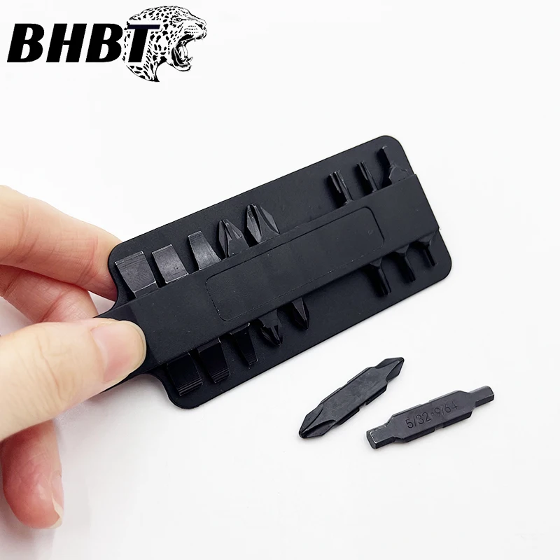 BHBT 10PCS/Set Double-Headed Flat Screwdriver Bit Kit S2 Alloy Steel for EDC Multitool Pliers Pocket Multi Tool