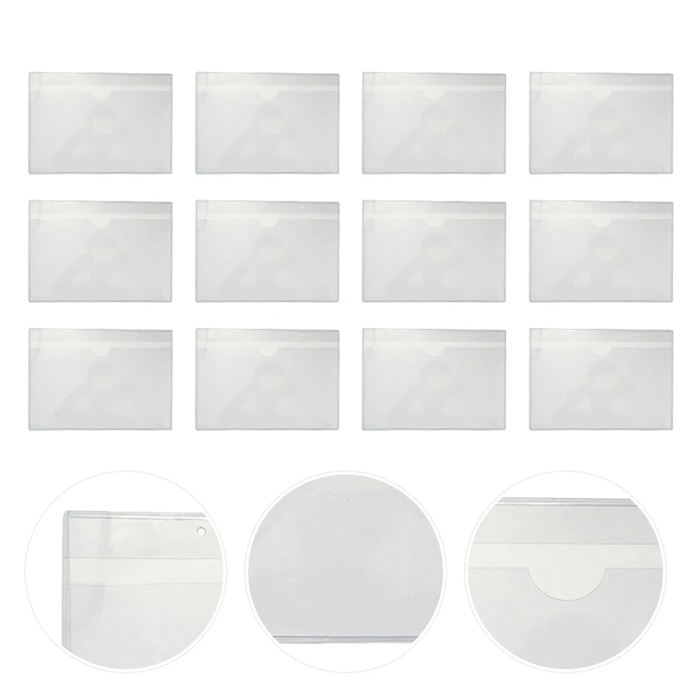 20 Pcs Card Cover Self-adhesive Pocket Clear Sleeves Pvc Deck of Cards Library Organizer