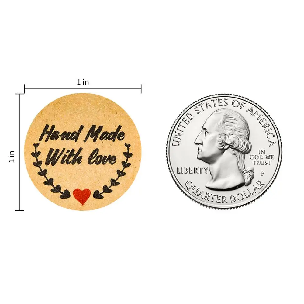 50Pcs  Kraft Sticker 3 Style Round Seal Label Handmade Scrapbooking Envelope Stationery Sticker Holiday Decoration Sticker