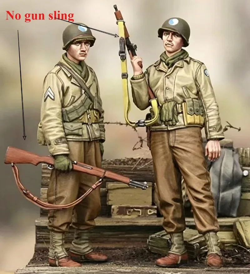 1/35 Scale US 29th Infantry Division Set (2 figures) Resin Body Assembled Model Kit Unassembled Unpainted Miniature Diorama Toy